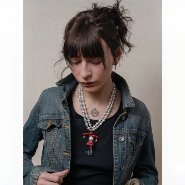 Gray pearls necklace - Image 5