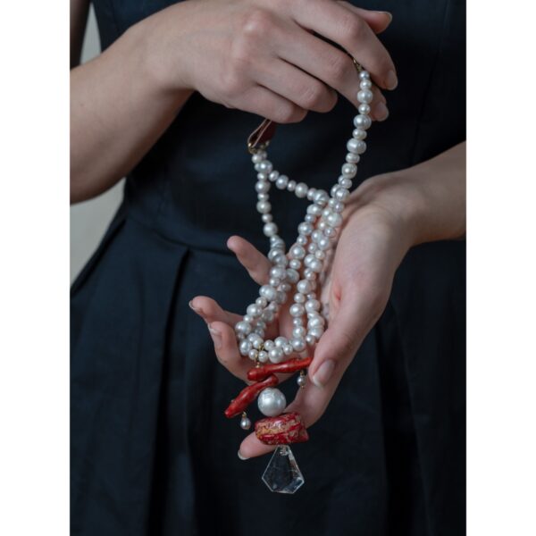 Gray pearls necklace - Image 2