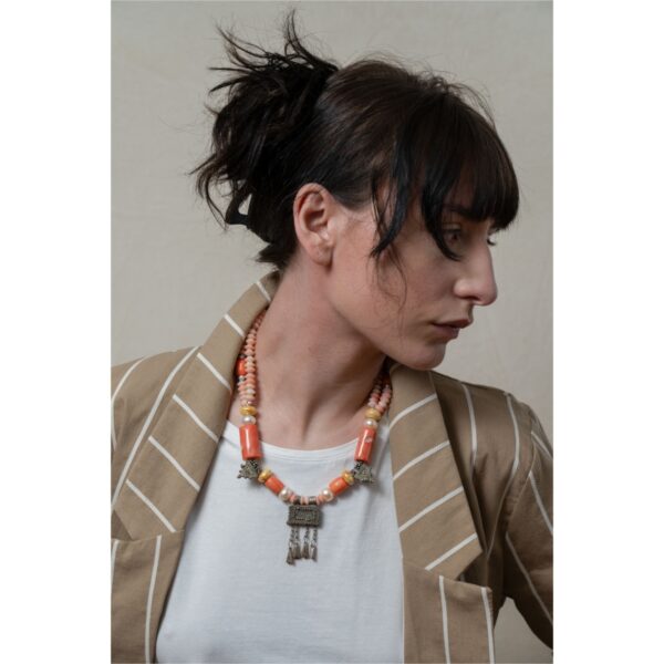 Necklace with coral and Berber pendant - Image 2