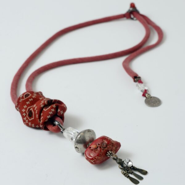 Linen and silk pendant