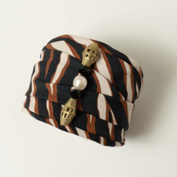 Animalier print fabric bracelet